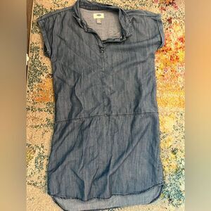 Chambray drop waist casual Blue dress girls L or women’s XS refined classic
